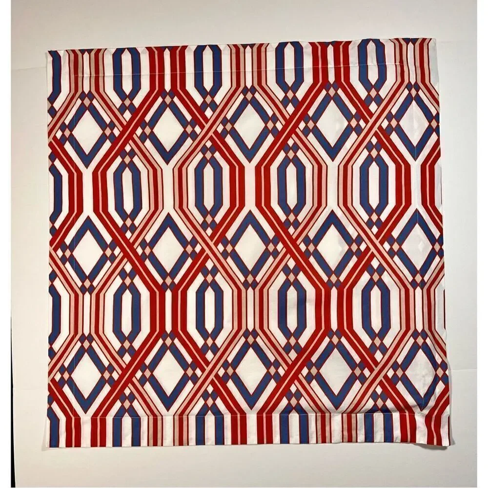 Pottery Barn Set of 2 Geometric Euro Square Pillow Shams Blue Orange EUC Bedroom
